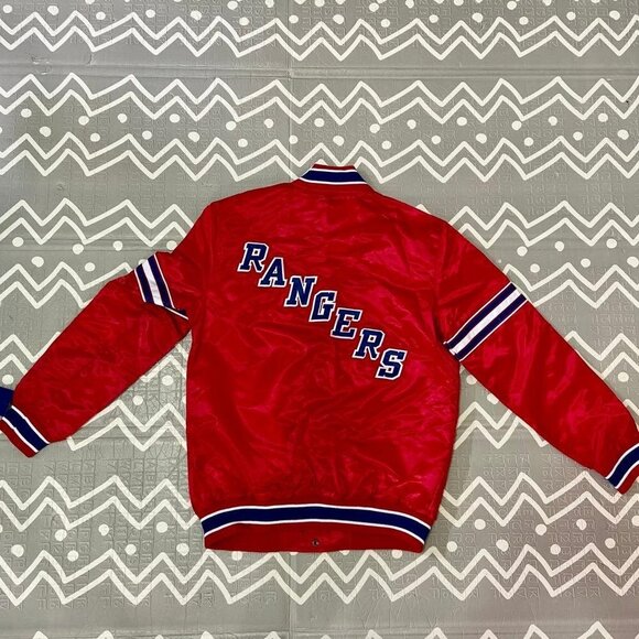 Vintage retro starter New york Ny rangers varsity letterman bomber hockey jacket - Picture 2 of 10